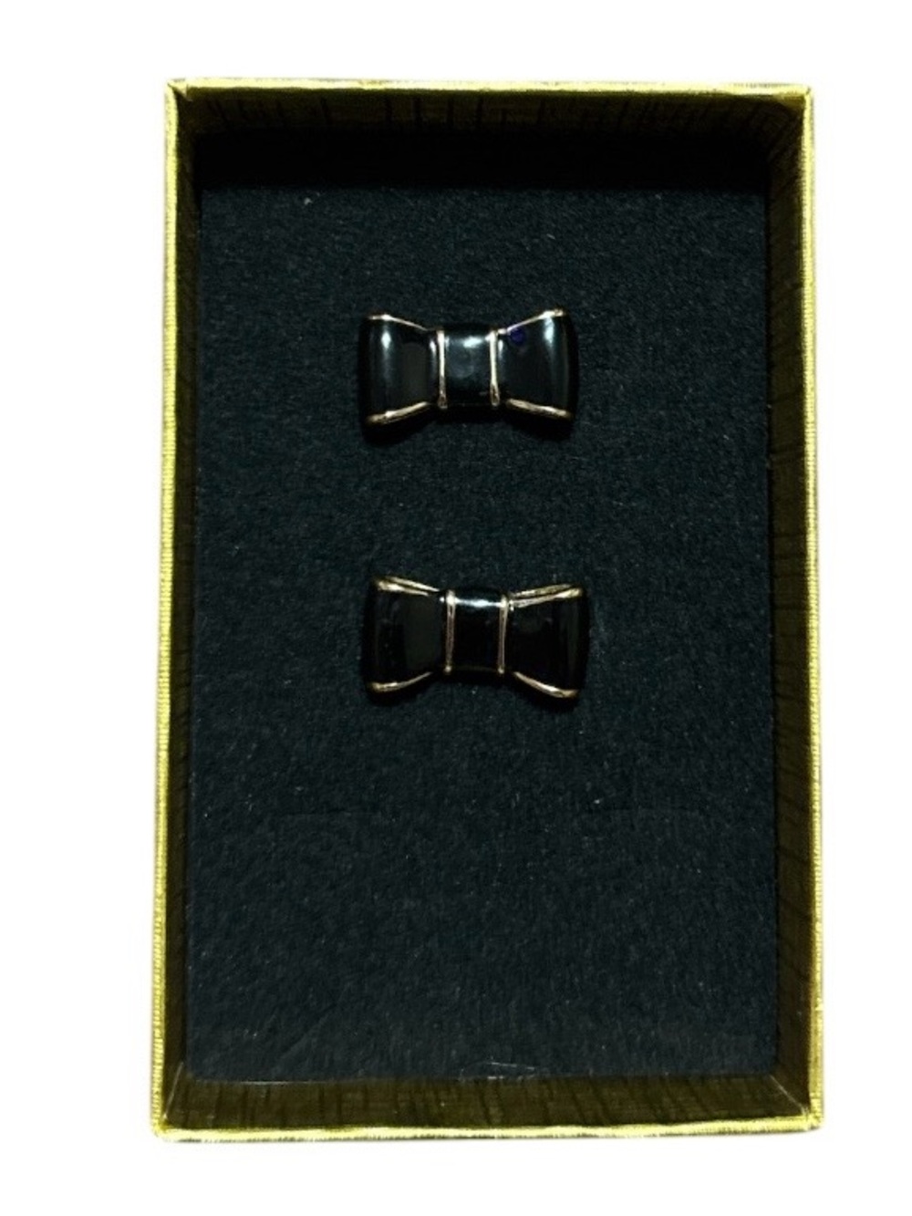Kate Spade Black Enamel Bow Stud Earrings